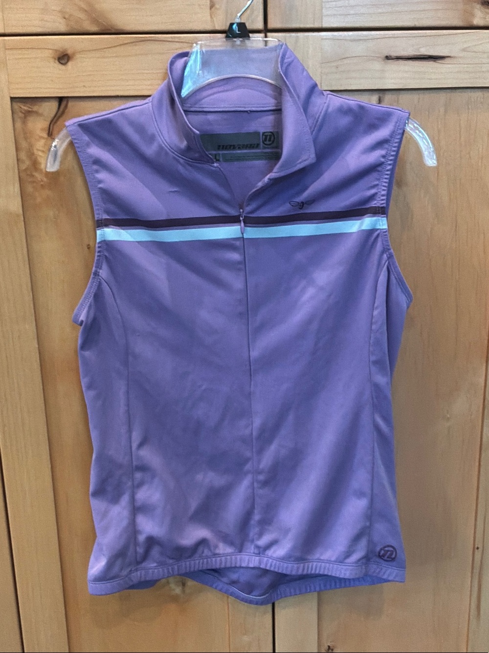 Women’s Novara Bike Jersey, Size Large.  Violet with reflective stripes.
